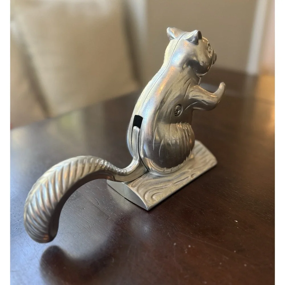 Vintage Collectible Metal Cast Aluminum Squirrel Nut Cracker